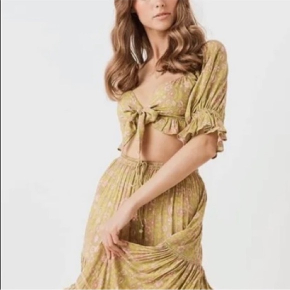 Spell & the Gypsy floral bohemian dahlia top on bronze NEW - Picture 3 of 7